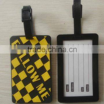 Accept custom design pvc luggage tag for travel in alibaba