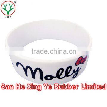 high quality rubber band bracelet silicone name bracelet