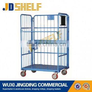 Supermarket metal wire mesh storage logistics cart