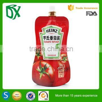 Shopping online websites Liquid stand up aluminum foil custom screw cap pouch plastic spout bags
