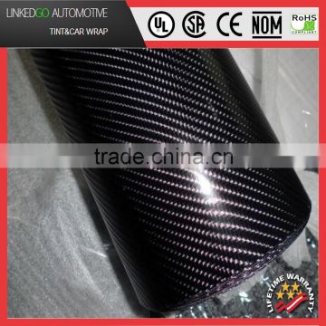 Air Bubble Free vinyl car stickers car warp car decal film 1.52*30M 4D Black Carbon Fiber