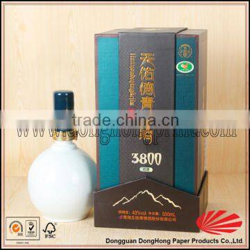 Super quality cardbaord paper white spirit packaging box