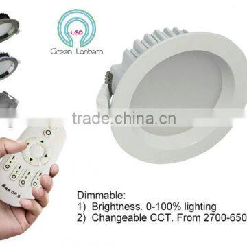 2.4G remoted controlled led dwonlight with SAA CE RoHS certification dimmable led downlight Color changable dimmable