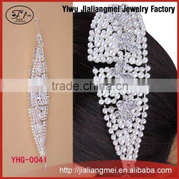 Yiwu factory supplier hot style multipearls alloy rhinestone hair jewelry