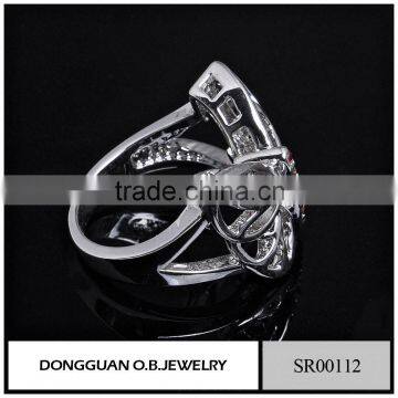 316l Stainless Steel Ring Butterfly Ring In Silver Jewelr With Colorful Cz photo-2