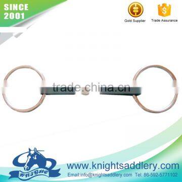 SS Ring Snaffle Bit with Hard Rubber Jointed Mouth and SS Rings