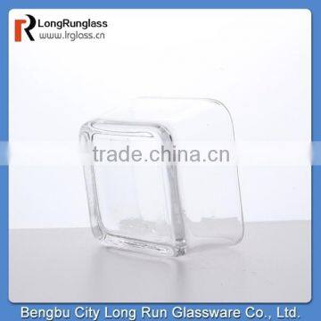 LongRun wedding decoration crystal glass candle holder with square bottom