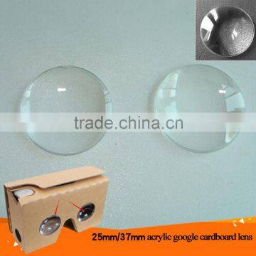 BIJIA 25mm/ 37mm Diameter Acrylic Biconvex Lens with 45mm Focal Length Exact for Google Cardboard 3D VR Glasses