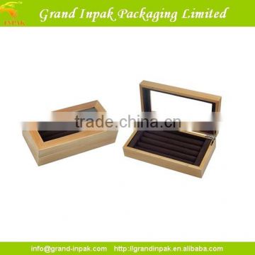 RUBBER WOOD CUFFLINK GIFT STORAGE BOX