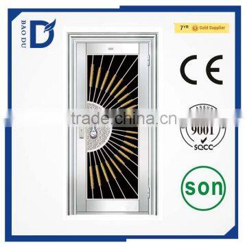 2016 New Type Hot Sale Security Steel Door Prefab Houses Glass Insert Stainless Steel Doors