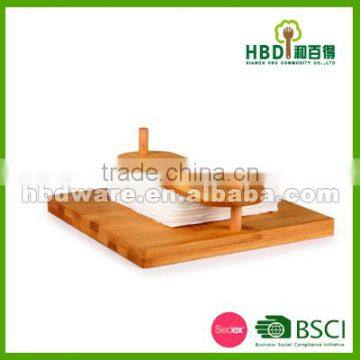 BSCI Factory Top Grade Bamboo Wood Tissue Holder, Napkin Holder Wholesale photo-2