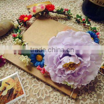 Artificial Hawaii Flower Bridal Party Woman Girls Flower Wreath Hair Accessory