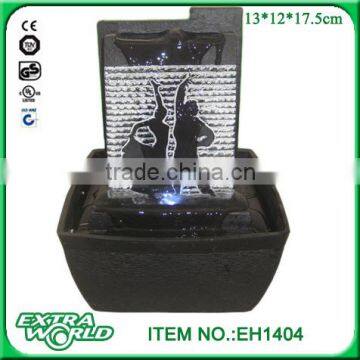Modern Silhouette LED Indoor Tabletop Fountain Waterfall