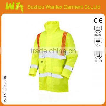 hot sale wholesale reflective safety working winter waterproof jacket parka with reflector