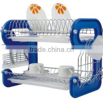 16 inch wire dish rack with 9 shape PP side