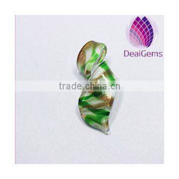 Copper glitter Twisted Murano Glass Pendant