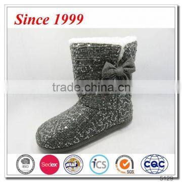 sequined tpr sole women boots