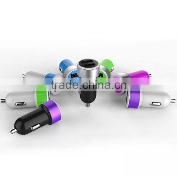 Aluminium alloy material 5V 2.4A/3.1A dual usb car charger for most mobile phones tablets