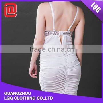 Beautiful Bling White Cotton Backless Sexy Bodycon Dress photo-4
