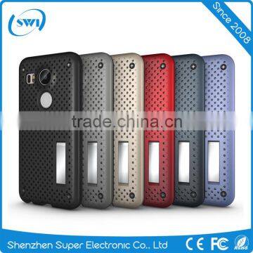 Cell Phone Accessories Dual Layer Kickstand Mesh Cover Case for Nexus X5 photo-6
