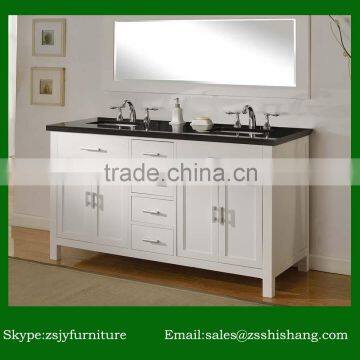 70" White Double Sinks Bathroom Vanity Wood