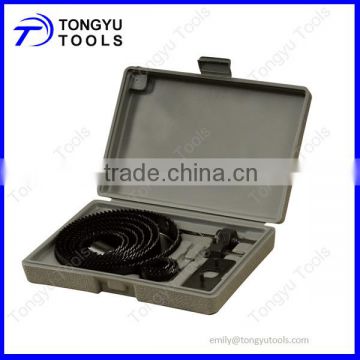 16 pc Carbon Steel Black Finish Hole Saw Kit for Wood