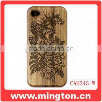 Wooden mobile phone flip case for iphone 4