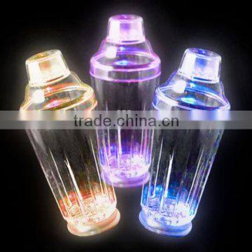 Multi color led flashing cocktail shakers, barware shakers