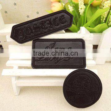 Exw-price China supplier custom logo embroidery leather patches