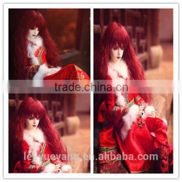 High quality long red shag deep curly doll wigs for 1/3 1/4 1/6 BJD dolls