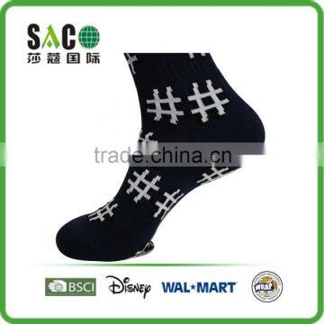 White Well Shape Pattern Black Compression Nylon Sport Socks photo-2