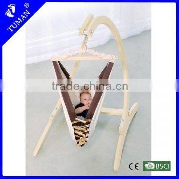 Indoor Collapsible Wooden Hanging Baby Cradle