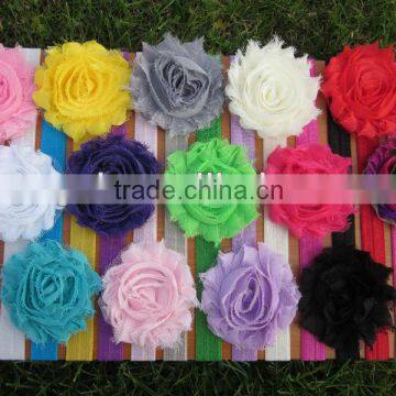 2.5"Chiffon Shabby Flowers with Baby Headbands for Hair Accessories