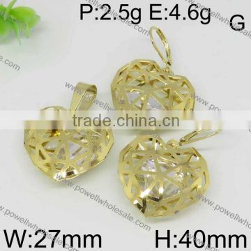 New arrival popular wholesale jewelry gold plated name and heart shape set