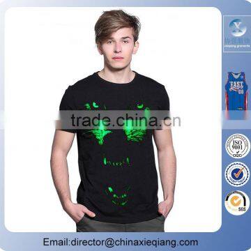 Black guangzhou tshirt factory/wholesale tshirt/flash/flashing el ladies tshirt