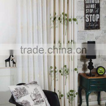 100% Polyester Luxury Salon Hall Polyester Green Embroidery Sheer Voile Fabric Curtain photo-4