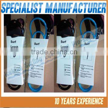 5.2mm 6' 7' Black Blue Lightweight Surfboard Leash/Professional OEM Surfing Leash