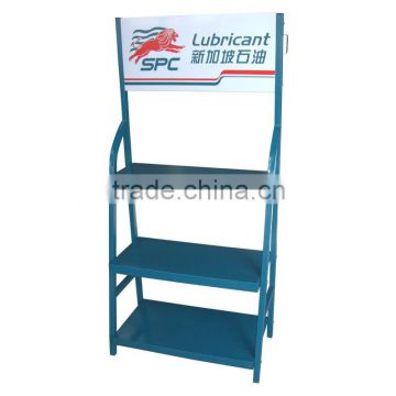 alibaba manufacturer factory cheap gas station 4s store furniture flooring motor oil shelf display rack Lubricant Display Stand