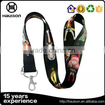 2016 top sale cute double sides woven polyester nylon anime lanyard