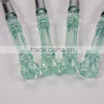 Green Crystal Handle 9Pcs Stainless Steel Flatware Set photo-2