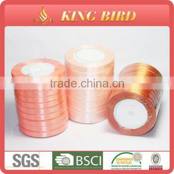 Wholesale High Quality Custom Logo Designs Coral Satin Ribbon