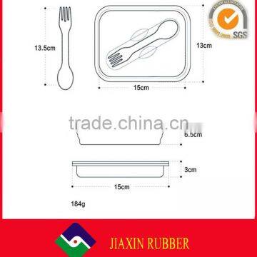 FDA Approve Food Grade Collapsible Silicone Lunch Box Portable Bento Box Disposable Food Containers 600 ml photo-6