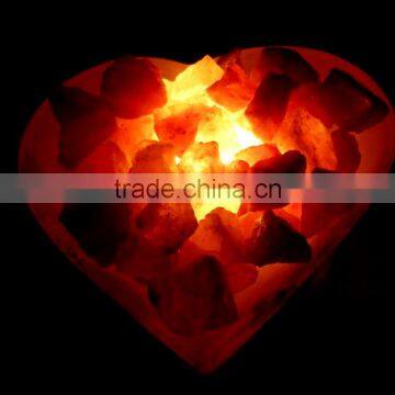 Heart shape fire bowl lamp