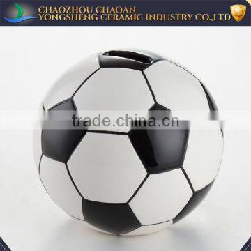 New products custom ceramic football wholesale piggy bank