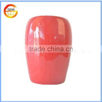 Red ceramic chinese outdoor stool for garden decor