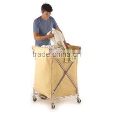Collapsible Laundry Trolley Transport Up to 120 Pounds Water Resistant Heavy Duty Canvas