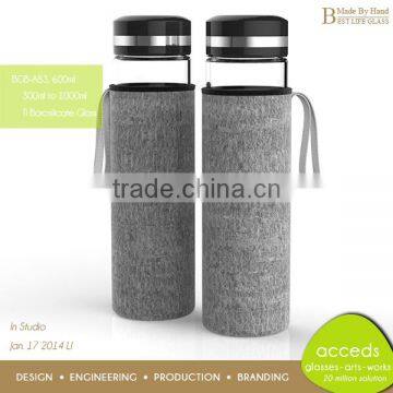 Microwave Mouth Blown Personalized Pyrex Glass Water Bottles photo-3