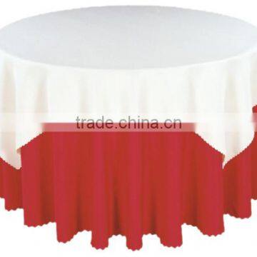 double layer plain polyester table cover for hotel restaurant weddings