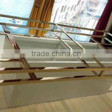 Hot Selling Golden Stainless Steel Wedding Project Wedding Table With Glass Top photo-5