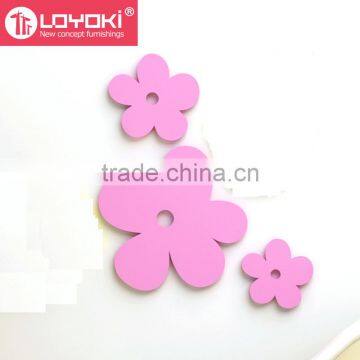 Wood Design 3d Wall Decal for Living Room Colorful Stickers for Home Decor Beautiful Wood Flower Sticker photo-2